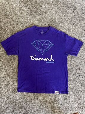 Diamond Supply Co. Purple Tee with Teal Diamond Graphic - Sz. XL